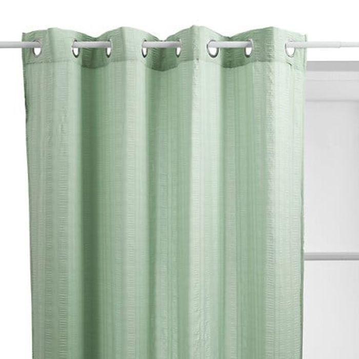 Set of 2 "Noa" Sheers with Pleated Stripe Pattern Dimming 140 X 240 Cm Atmosphera