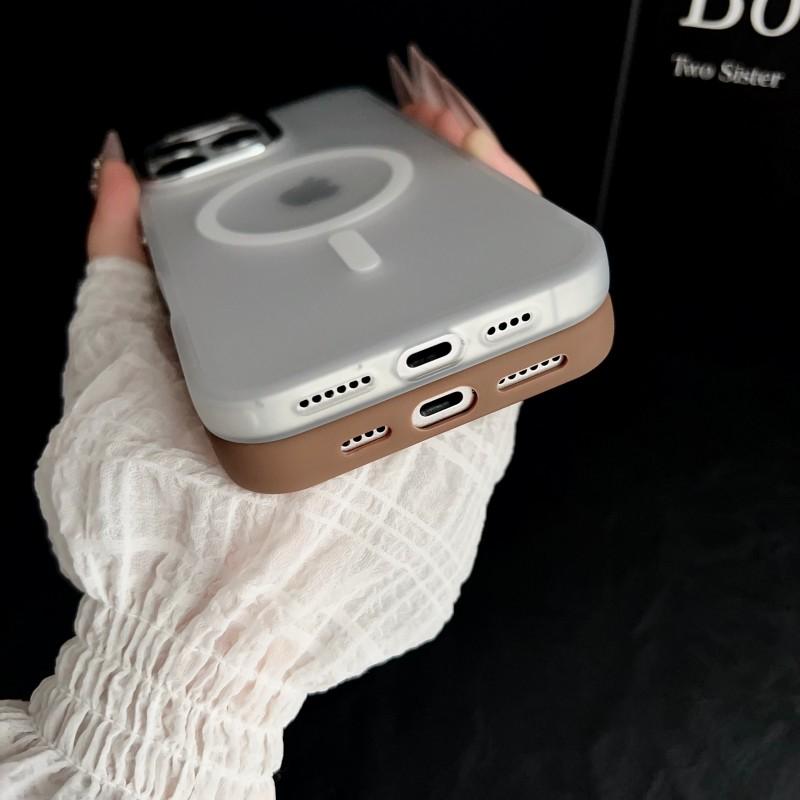 Magnetic Luxury Matte Translucent Armor Shockproof Case For iPhone 16 15 14 13 12 11 Pro Max Plus Magsafe Wireless Charge Cover
