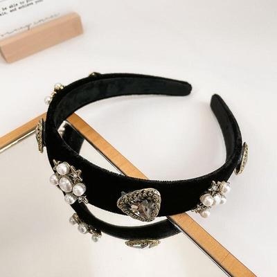 Women's King Gold Cubic Cross Velvet Headband