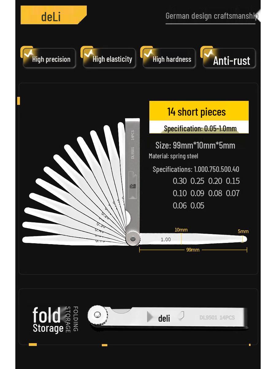 Stainless Steel High-Precision Gap Ruler & Feeler Gauge
