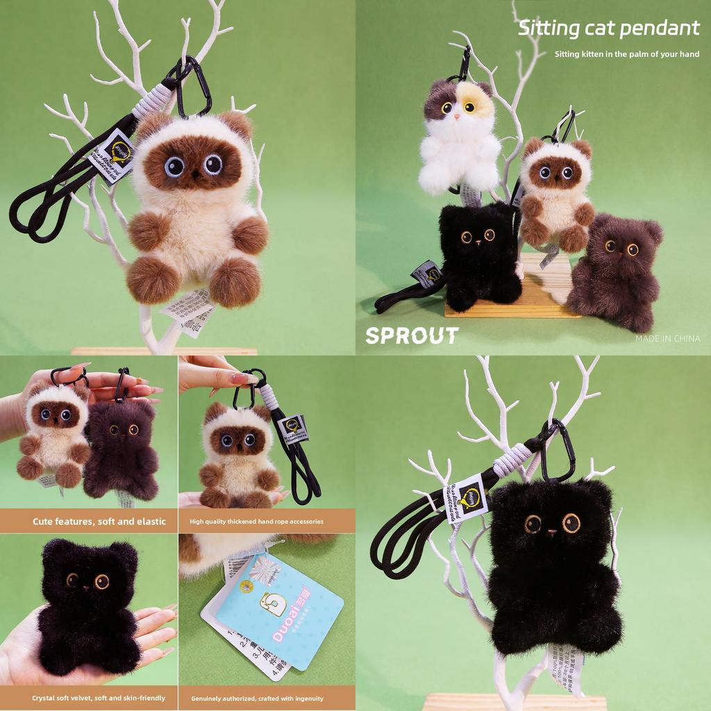 Siamesische Katze Plüsch Schlüsselanhänger Mit Weicher Polyesterfaser Für Taschen Dekoration Geschenk Für Katzenliebhaber