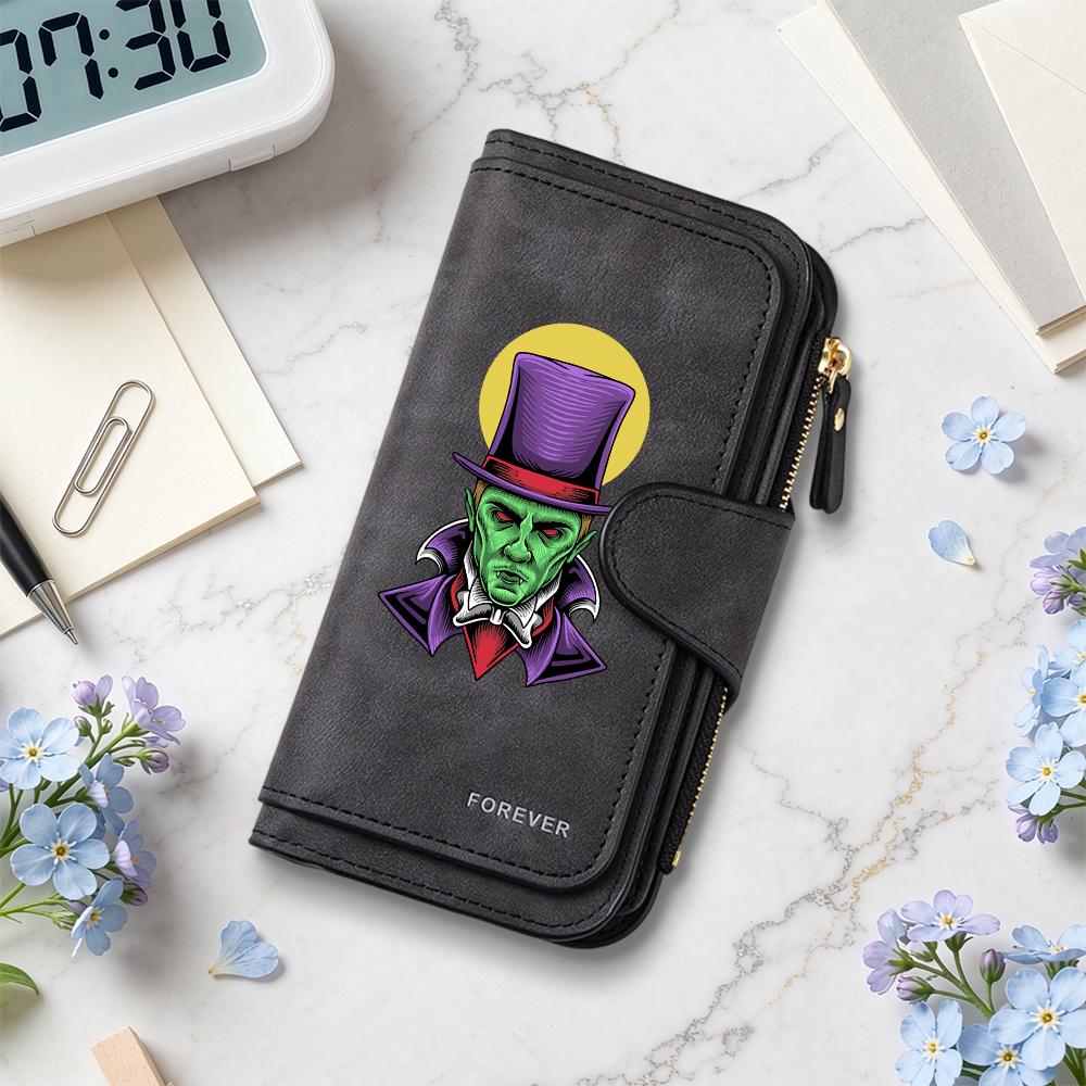 Gothic Vampire Print Long Wallet