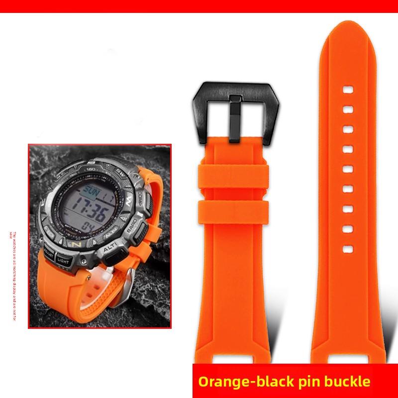 Lightweight Titanium Strap For Casio Watch Protrek PRG-240 PRG-130Y PRW-1500 Concave End Metal Bracelet Men Silicone Rubber Band