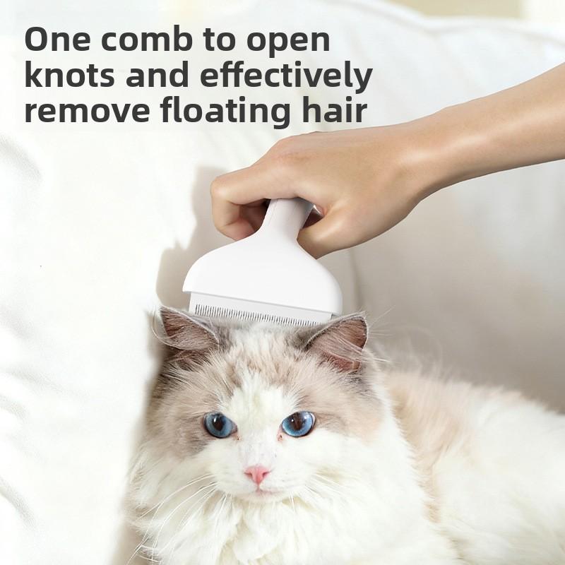 Cat Hairbrush - Hair Grooming Tool for Removing Loose Hair and Depilation. Curved Blade Cat Hair Comb To Thin Cat Hair. Pet Supplies.