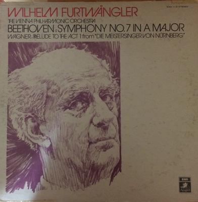 LP Deska WILHELM FURTWANGLER WIENER PHILHAR Beethovenova Symfonie č. 7 A dur EAA113 ANGEL Japonsko Klasická Použitá
