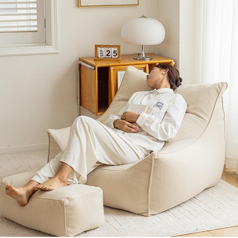 New High Back Waterproof Stain Resistant Lazy Sofa Circle Plush Armchair Simple Frameless Design EPS Filling Sofa Home Furniture