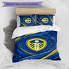 Leeds United Fußball Bedrucktes 3-teiliges Bettwäscheset, Bequemes hautfreundliches Schlafzimmer Bettbezug-Set