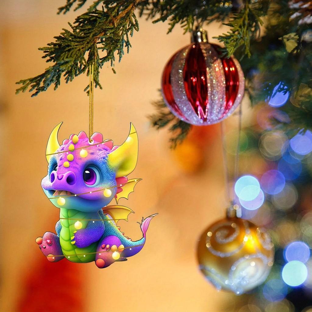 Acrylic Dragon Whimsical Baby Christmas Hanging Decor For Charming Holiday Atmosphere