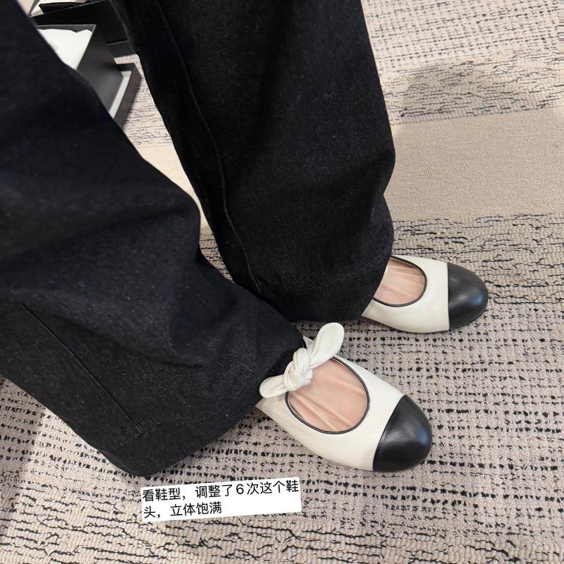 ~ Kyoto Girl~ Bow Splicing Round Head Versatile Age Reduction Mary Jane Single Shoes Women