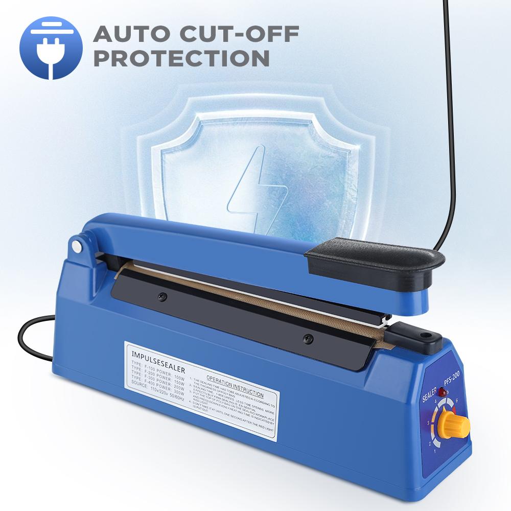 200mm Heat Sealing Machine Home Impulse Sealer Kitchen Food Vacuum Seal Kraft paper/Plastic Bag Meat/Candy/Fruit Storage 220V