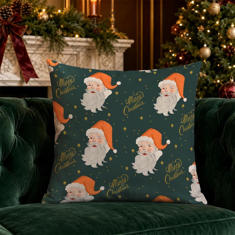 Christmas Cute Xmas Pillow Covers Pattern Cushion Cover Suitable for Sofa Bedroom Car Pillow Cover