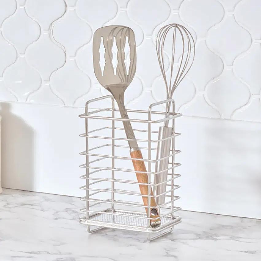Stainless Steel Wire Utensil Holder (19cm) Silver