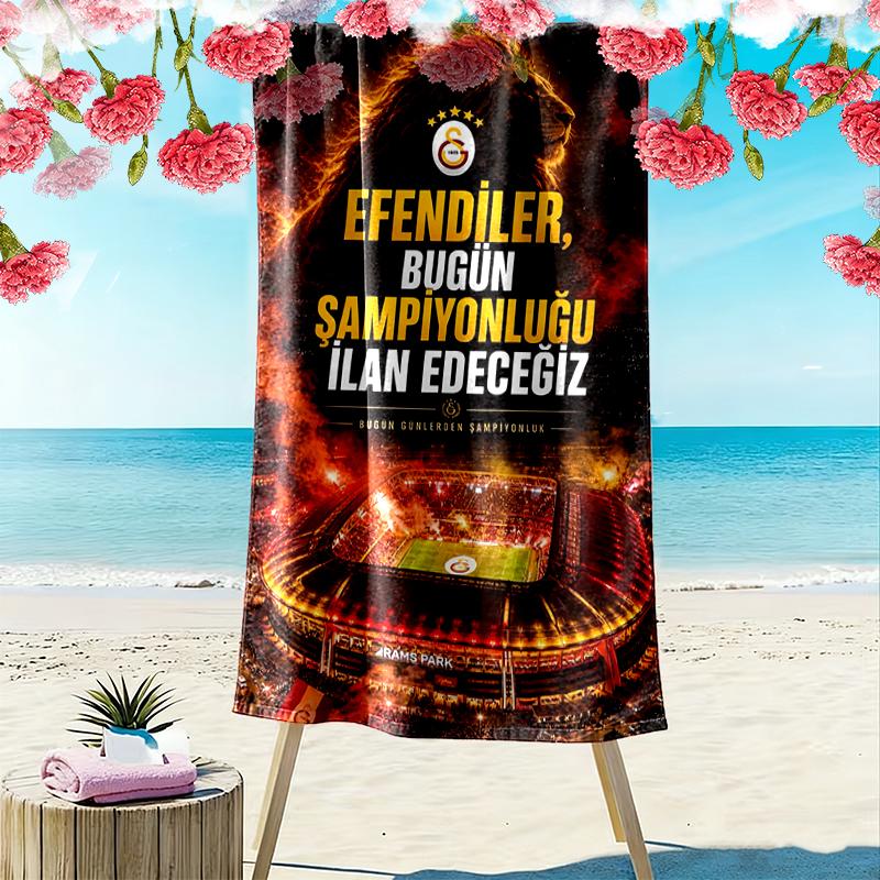 Asciugamano da Spiaggia Galatasaray SK Adatto per Viaggi, Attività all'Aperto, Piscine, Yoga, Surf, Campeggio, Escursionismo, Palestra