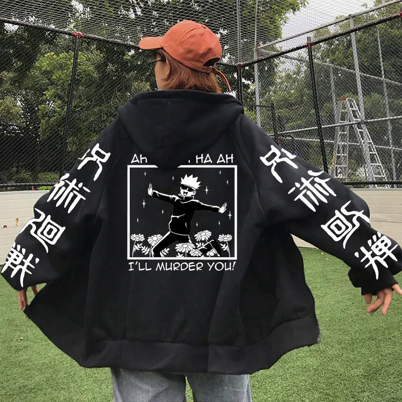 Jujutsu Kaisen Gojo Satoru Print zipper Hoodies