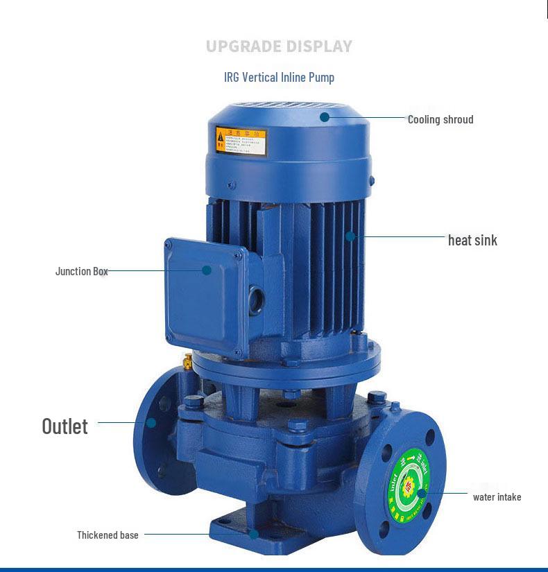 Single-Stage Customized IHG 304 Stainless Steel Corrosion-Resistant Hot Water Circulation Booster Centrifugal Pipeline Pump