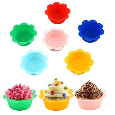 10/20 Adet Silikon Pişirme Kapları Kalınlaştırılmış Yapışmaz Muffin Tart Kalıpları Düzensiz Şekillerle Fırın/Dondurucu/Bulaşık Makinesinde Yıkanabilir Muhallebi Puding için Pişirme Gereçleri