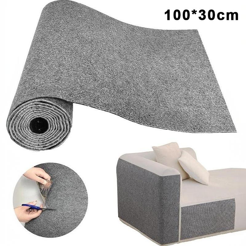 Light Grey Cat Scratch Mat Self Adhesive Carpet Roll Wear Resistant Cat Scratcher Pad For Sofa Furniture Wall Protection