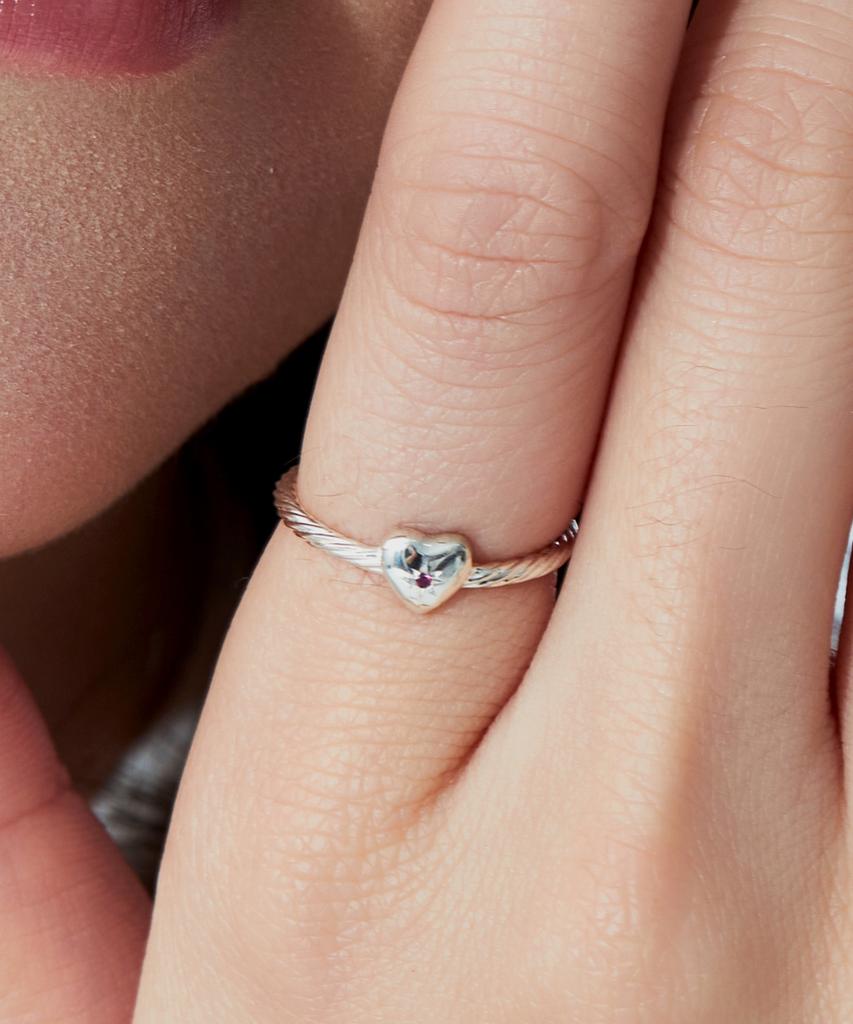 Helene Jewelry 925 Silver Holy Star In Heart Miss Ring (Type D)