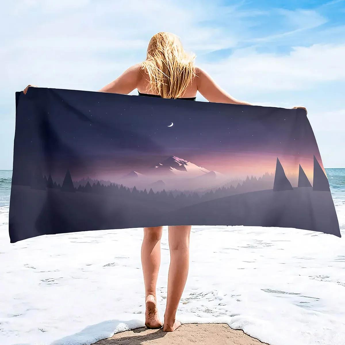 

Minimalism Beach Towel,Sand Free Quick Dry Beach Towels Oversized Clearance, Lightweight Compact Travel Towel Picnic Blanket W30*H60(CM)