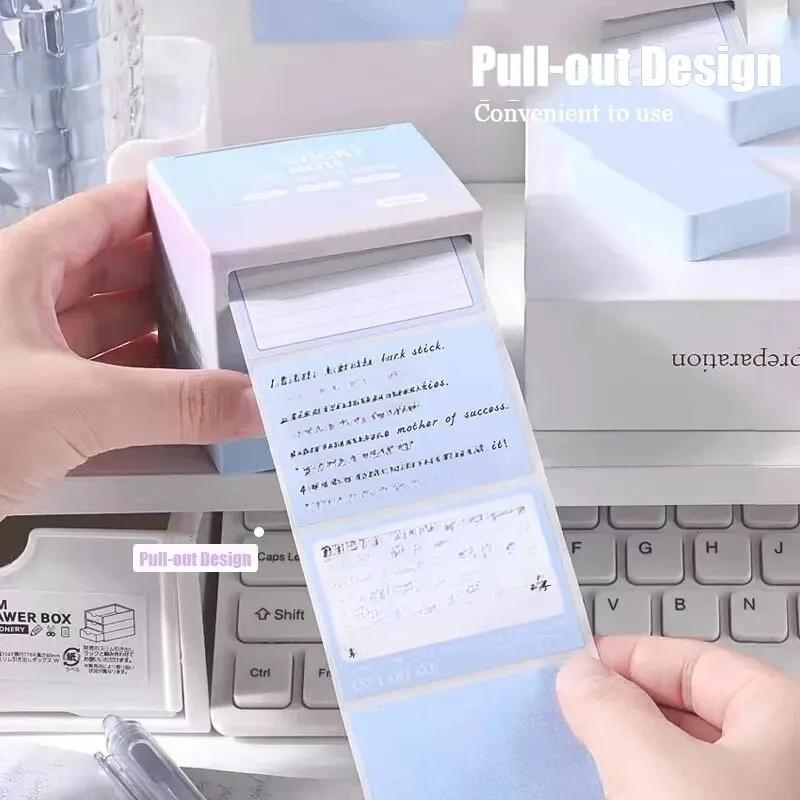 256pcs/Box Pull-out Sticky Notes Fully Adhesive Tearable Sticky Notes Stickers 8 Formats Ideal for Office Student and Home Use!