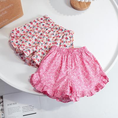 Pantalones Cortos para Niñas 2026 Verano Nuevo Estilo Coreano Estilo Occidental Bebé Lindos Florales Super Suaves Encaje Pantalones Cortos para Niñas Pequeñas