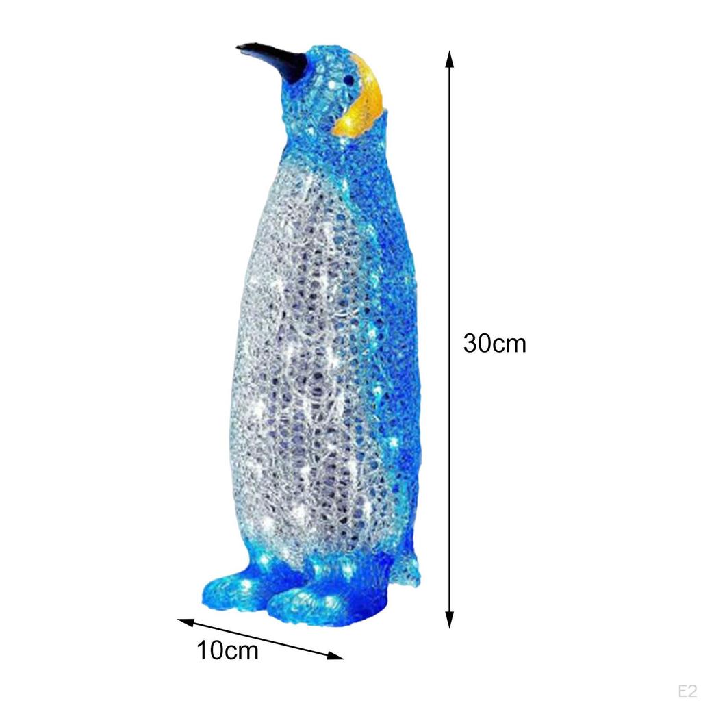 Acrylic Light Up Penguin LED Novelty Statue for Patio Outdoor Decor