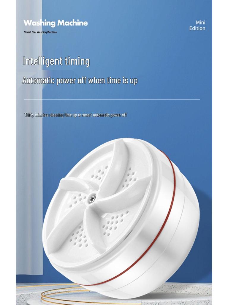 Portable Mini Spiral Turbine Washing Machine for Dorms - Fully Automatic for Small Loads & Underwear