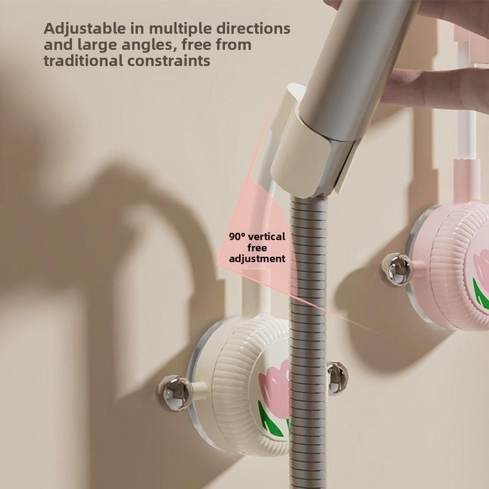Tulip Pattern Shower Head Support Stand 360° Adjustable Wall Mounted Shower Base  Kitchen