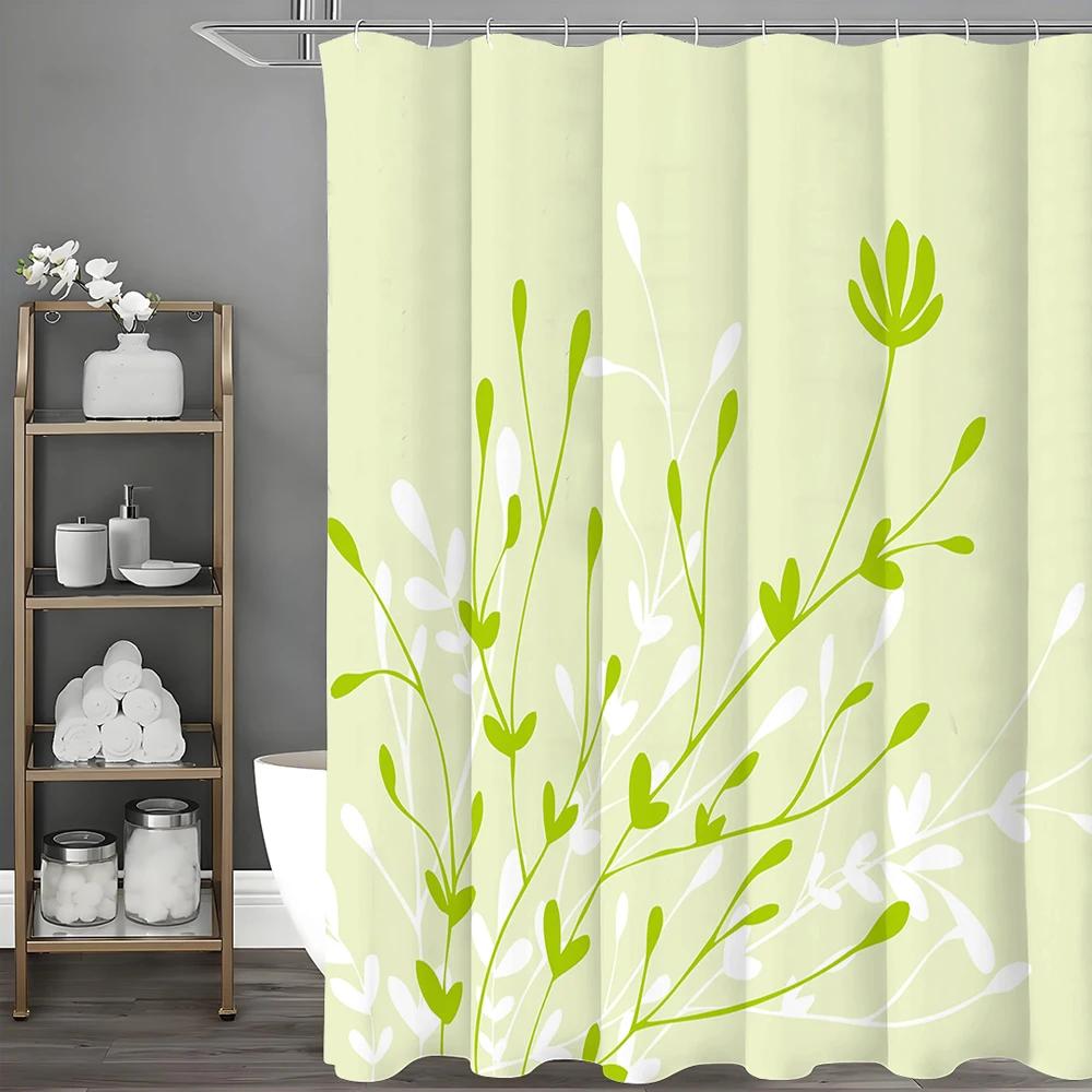 Green Grass Shower Curtain, Bathroom Decorative Shower Curtain, Waterproof Shower Curtain With Hooks