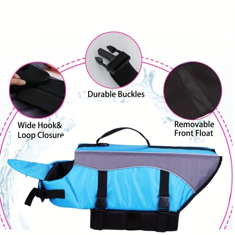Adjustable Dog Life Vest - Enhanced Buoyancy, Durable Rescue Handle for Small To Large Breeds Nylon Swim Jacket with Secure