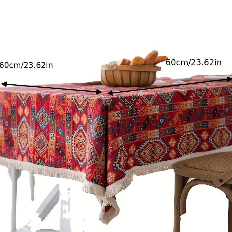 Chunky Jacquard Tablecloth Nordic Simple Design Red Christmas Table Cloth American Festive Table Cover Imanqi Rhyme