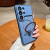 For Magsafe Magnet Ring Folding Magnetic Stand Phone Case for Samsung S26 Ultra S26 Plus Full Lens Protector Matte PC Back Cover