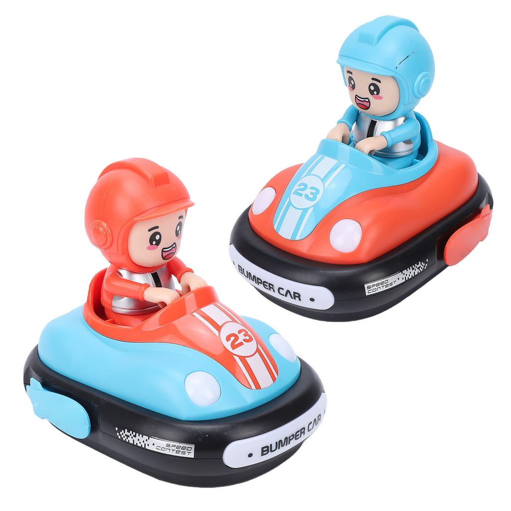 Remote Control Bumper Cars Kids 2 Player Battle Set with Lights Music Toy RC Car for Toddlers Boys Girls Red Blue