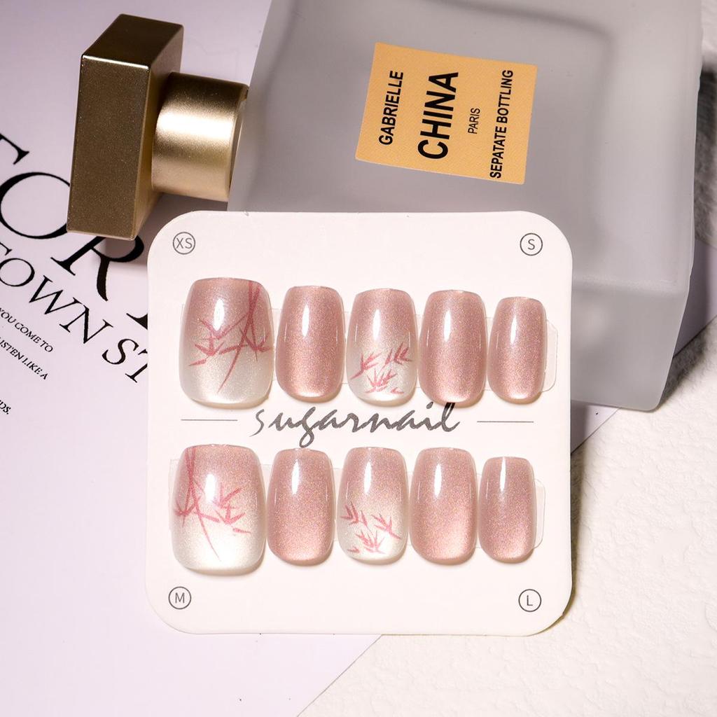 Butterfly & Cat Eye Wearable Nail Kit - Cute Short Manicure Pieces