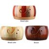 NZXVSE Wooden Yarn Bowl Holder, Dia 7 Inch Handmade Craft Knitting Bowl with Bamboo Handle Crochet Hook, DIY Knitting Crochet Yarn Storage,