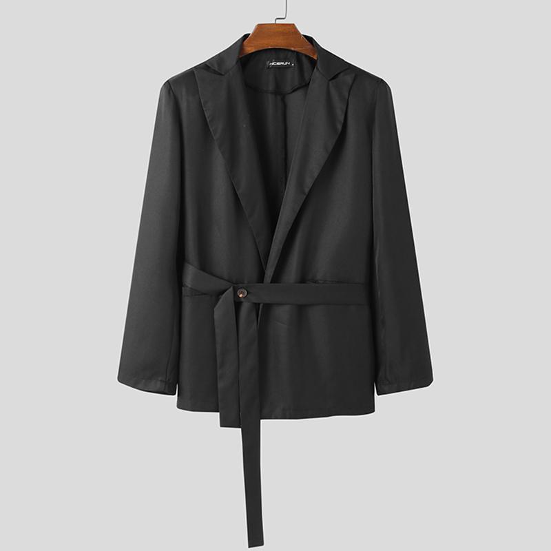 

INCERUN Мужская повседневная деловая куртка с лацканами, пиджак, пальто XL чёрный