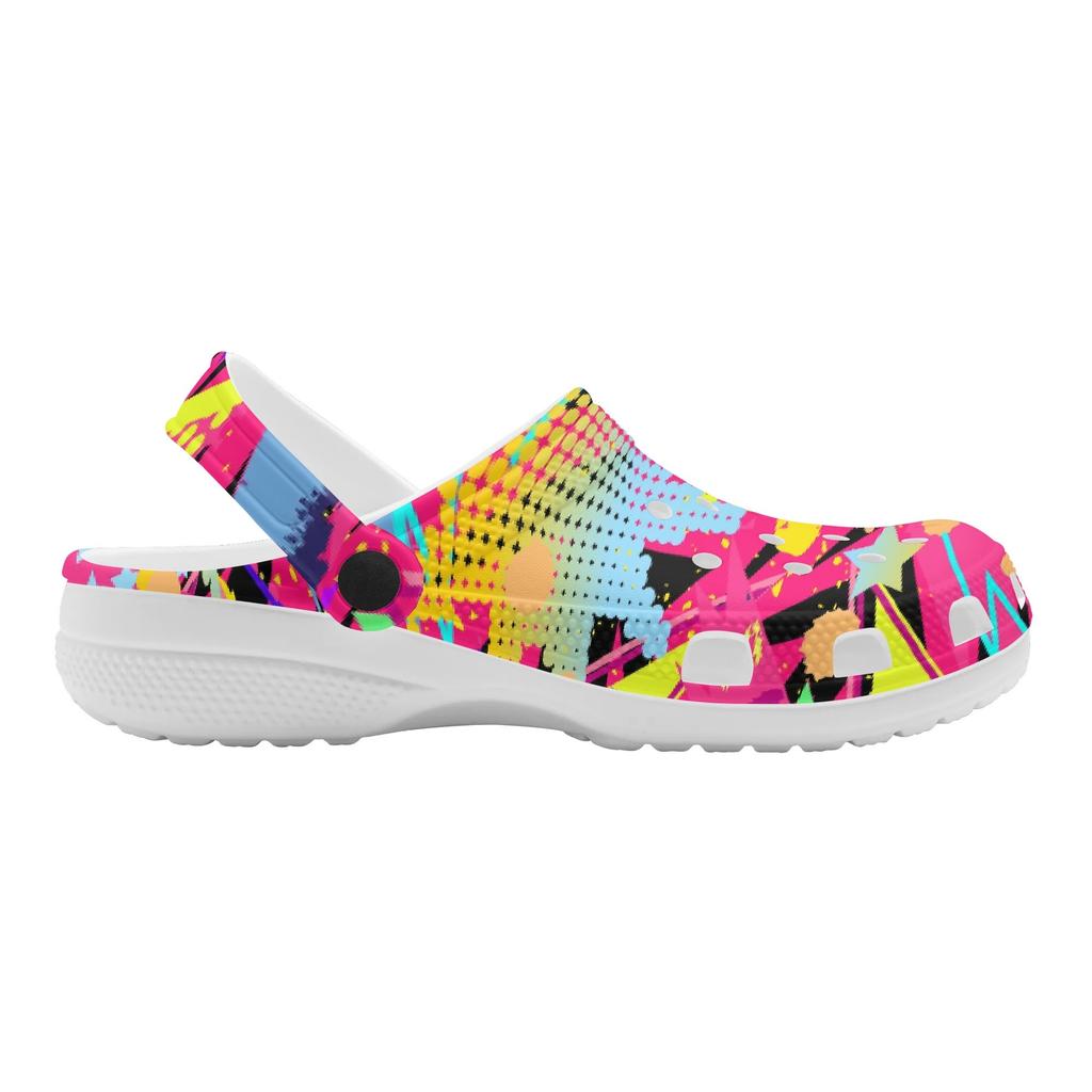 Colorful Printed EVA Garden Clogs Unisex Breathable Slip On Shoes for Beach Pool Home Bathroom Summer Walking Home Garden Use
