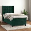 Box Spring Bed with Mattress Dark Green 90x190 cm Velvet