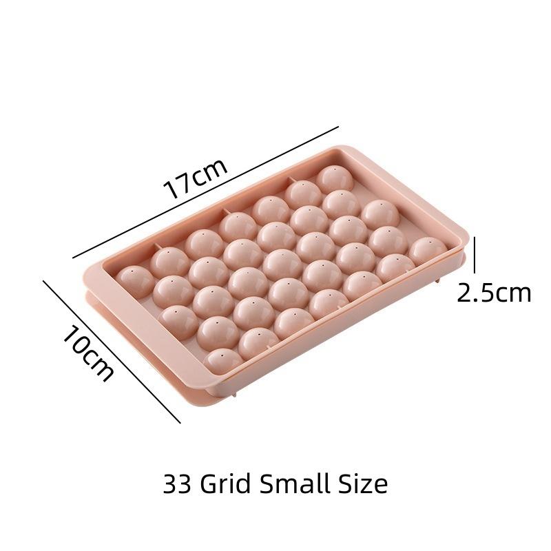 

33 Cavity Ice Boll Cube Trays For Freezer Ice Ball Maker Mold Mini Ball Ice Cube Mold with Lid Making PC for Cocktail Whiskey