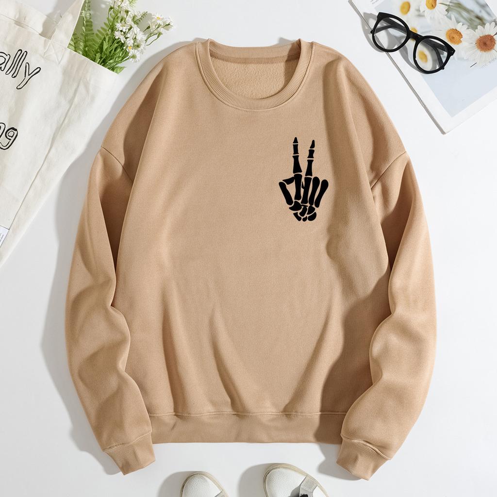 Women Hoodies & Sweatshirts Thick Velvet Round Neck Hoodie Winter Warm Pullover Casual Sweatshirt