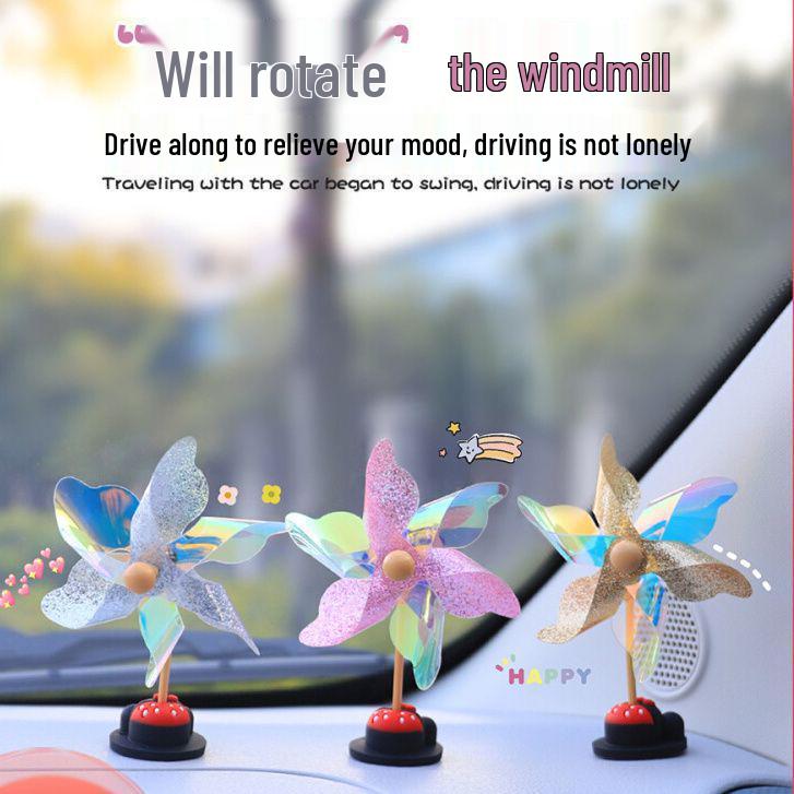 Cute Bamboo Dragonfly Pinwheel Ornament for Car or Motorcycle Interior