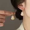 18K zircon fritillary gourd pendant earrings light luxury high-end ear buckles new Chinese temperament earrings