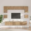 Wall Mounted TV Cabinet Set 8 pcs Artisan Oak Wood Based Material