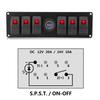 6 Gang Red LED Rocker Switch Panel with Alarm Voltmeter for Car RV Boat Yacht Marine 12V