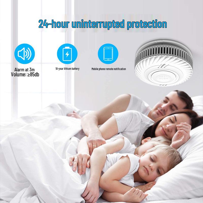 10-Year Battery Smart WiFi Smoke Detector with EN14604 Certification and Tuya Interconnectivity
