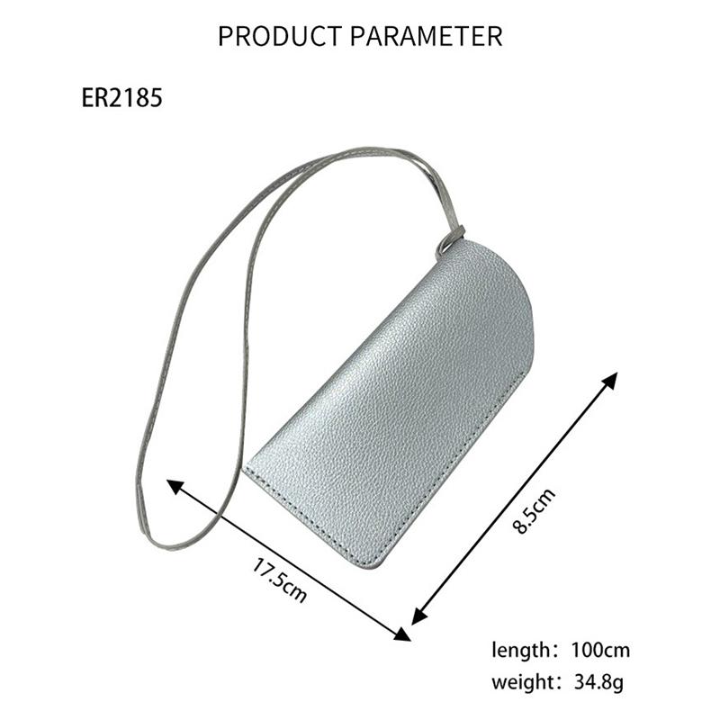 Geantă Portabilă cu Șnur din Piele PU pentru Ochelari, Unisex, cu Clip de Agățat la Gât, Suport pentru Ochelari, Carcasă Simplă și Elegantă pentru Depozitarea Ochelarilor de Soare de Călătorie