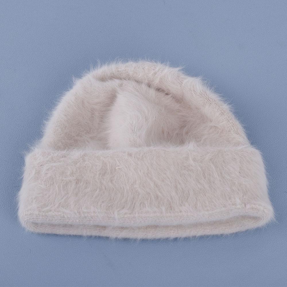 Rabbit hair Beanies hat for women autumn and winter plush cute head cap cold resistant warm furry hat