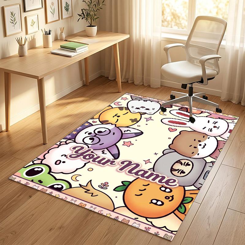 Personalized Crystal Velvet Carpet,SEVENTEEN Custom Printed Name, Plush Area Rug For Home Indoor Decor