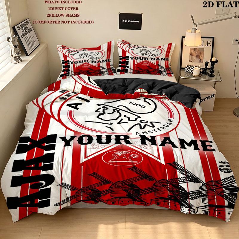 Custom Afc Ajax Bedding Quilt Set Quilt Cover Pillowcase Home Decoration Birthday Gift (1 * duvet cover + 2 * pillowcase, without core)