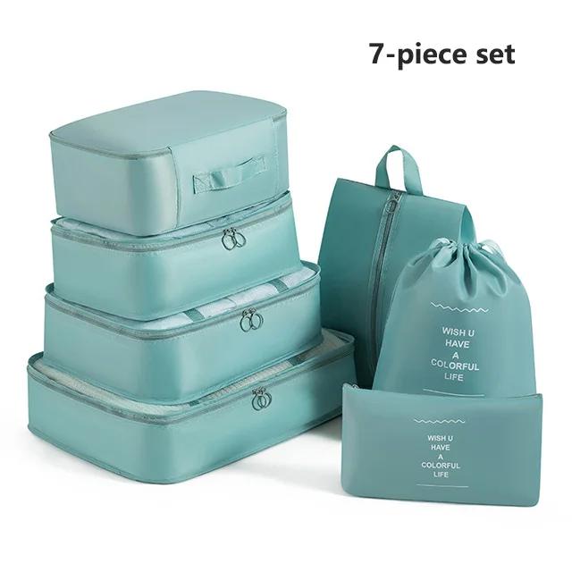 7-8-9-piece Set Travel Bag Organizer Clothes Luggage Travel Organizer Blanket Shoes Organizers Bag Suitcase Pouch Packing Cubes